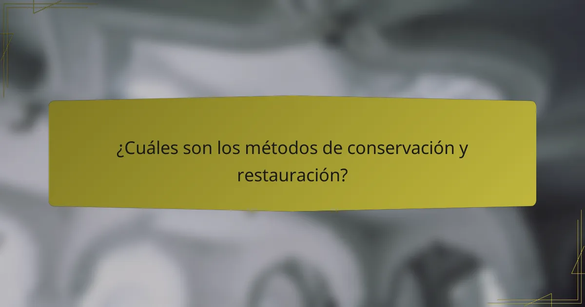 ¿Cuáles son los métodos de conservación y restauración?